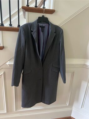 The Limited Women's Gray Single-Breasted Long Blazer